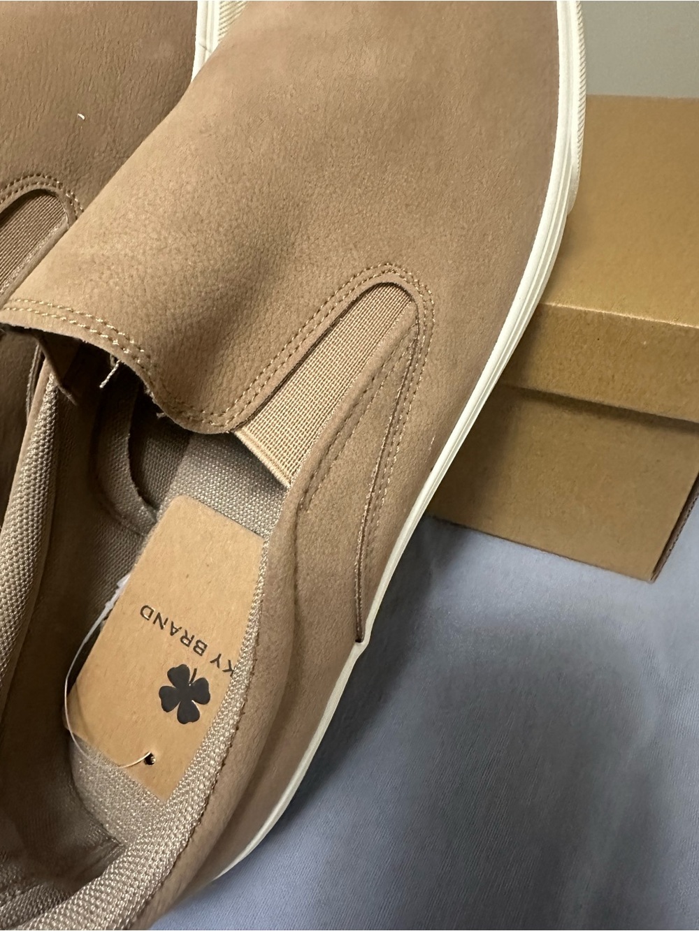 Lucky Brand Men’s Slip-On Loafers in Taupe - Picture 5 of 7